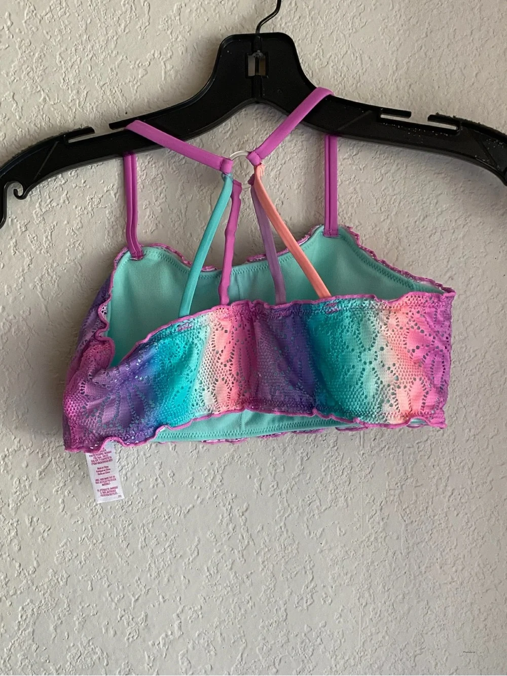 Justice Girls Multicolor Rainbow Ombre Bikini - Pink, Purple, Turquoise